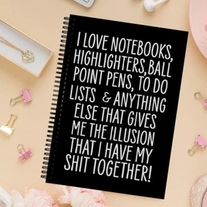 Spiral Notebook Lined Notebook Coil Notepads Funny for Note Taking Blank Lined - Picture 1 of 7