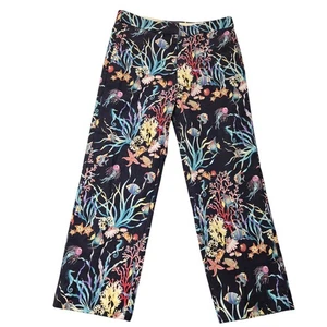 J Crew Collection Hose Damen 2 Sea Life Print gerades Bein mehrfarbig Muster - Bild 1 von 16