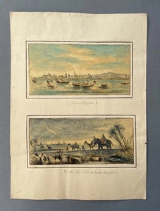 Egypt, Suez, Travel Watercolors, 19th Century - Picture 1 of 3