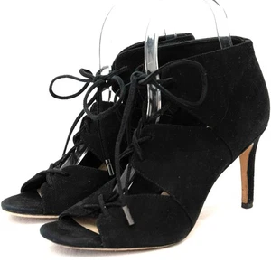 Via Spiga Black Suede Vibe Lace-Up Stiletto Heels Size 6.5 - Picture 1 of 13