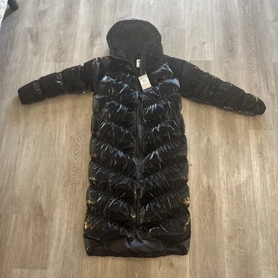 Novo Feminino Nike Sportswear Windpuffer Therma-FIT Com Capuz Brilho Parka Preto Tamanho XS - Imagem 1 de 4