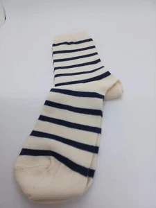 Perrin Women's Socks Stripe/Beige 100% Cotton Size EU 41/42 US Size 10 - Picture 1 of 4