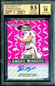 (#/10) BGS 9.5 10 Autograph Rc Baker Mayfield Auto 2018 Prismatic Rookie Signed - Foto 1 di 2