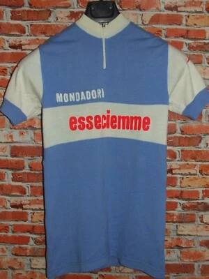 Camisa Eroica Bicicleta Ciclismo Vintage Años 70 Mondadori 50% Lana Bordada Foto 1 de 4