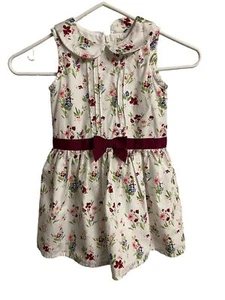 Hope & Henry Girls 4 Easter Dress Organic Cotton Sleeveless Peter Pan Collar - Picture 1 of 8