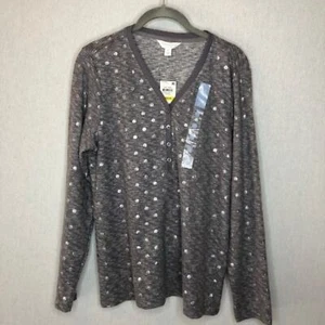 Charter Club Soft Knit Pajama top grey Medium - Picture 1 of 8