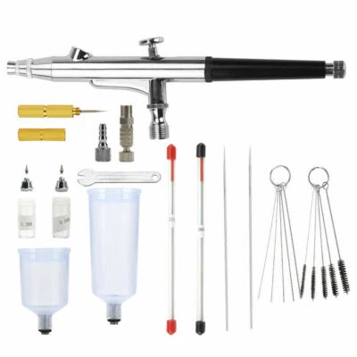 Dual Action Air Brush Spray Gun Kit Airbrush Compressor for Nail Tatoo Painting - Image 1 of 4