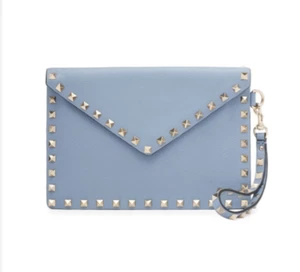 Valentino Rockstud Envelope With Strap NWT Blue $790 - Picture 1 of 7