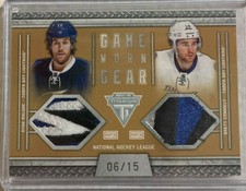 2011-12 Titanium Dual Patch Game Worn Gear Connolly / Malone 6/15 SSP Lightning