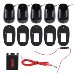 5pcs Cab Roof LED Marker Running Lights Kit Smoked White Fog Lights Driving Pods - Picture 1 of 8