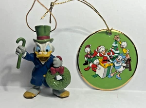 VINTAGE AVON SCROOGE ORNAMENT & GROLIER DONALD'S 50th B'DAY CHRISTMAS ORNAMENT - Picture 1 of 2