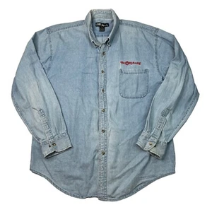 Vintage WFS The Orleans Mens Chambray Shirt Button Down Collar Blue XXL - Picture 1 of 5