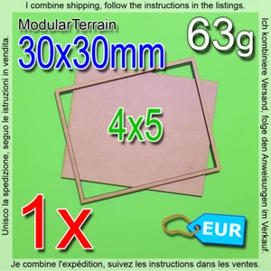 1x MDF Movement Tray 4x5 5x4 30x30mm Square Base Old World Warhammer 40k Fantasy - Imagen 1 de 3