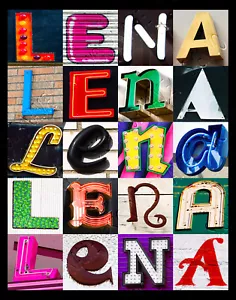 LENA Name Poster featuring photos of actual sign letters - Picture 1 of 1