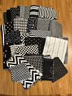 Lot of Black and White Cotton Quilt Sewing Fabric Various Lengths 6 lbs 