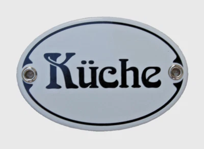 ELINA EMAIL SCHILDER Küche, Türschild Emailschild 10,5 x 7 cm; Nr. 1250
