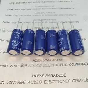 NICHICON JAPAN LXY 2200uF 35V 16X35mm LOW ESR 105C HQ CAPS FOR AUDIO !6PCS - Picture 1 of 5
