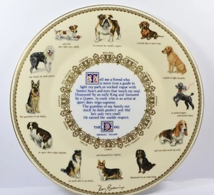 Plato de pared decorativo Aynsley Fine Bone China de 103/4" pulgadas The Dog de Michel Gillow - Imagen 1 de 5