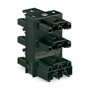 Wago Verteilung Stecker 3 Wege 1 weiblich Eingang und 5 männlich Ausgänge Schwar - Picture 1 of 2