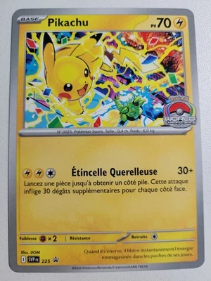 Pikachu Promo 2025 World Championships SVP 225 FRENCH Pokemon TCG  - Image 1 of 4