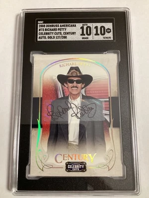 2008 Donruss Americana #73 Richard Petty Celebrity Cuts Gold Auto /200 SGC 10 - Image 1 of 4