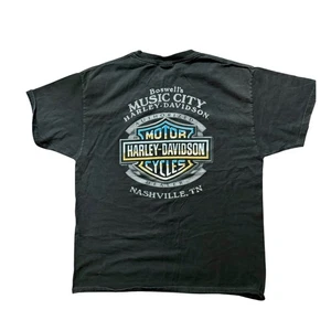 Harley Davidson motorcycle vintage look black tshirt Nashville Tennessee size L - Picture 1 of 6