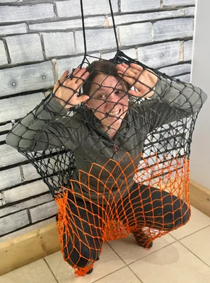 AS DESCRIPTION XXL 48" langes "BIG DADDY" Heunetz -2" Löcher- grau/orange