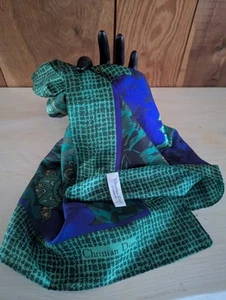 Bufanda de seda Christian Dior vintage verde púrpura floral cachemira echarpes 31 pulgadas - Imagen 1 de 8