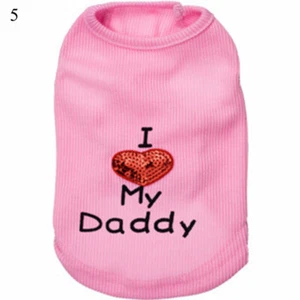 Dog Pet Clothes Summer I Love My Mommy Vest Sleeveless Puppy T-Shirts Apparel ✲ - Picture 1 of 18