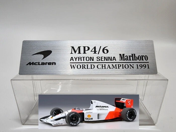 1/18 Ayrton Senna F1 Metal Name Plate Plaque fof Minichamps Autoart etc Test car - Image 1 of 2