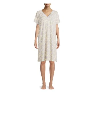 Camisón grande Secret Treasures manga corta cuello en V largo medio bolsillos Foto 1 de 3