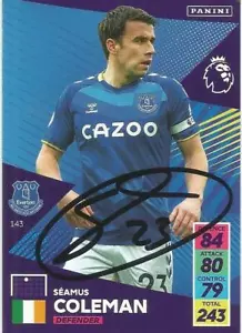 SEAMUS COLEMAN SIGNED EVERTON 2021/2022 ADRENALYN XL TRADING CARD + COA - Bild 1 von 1