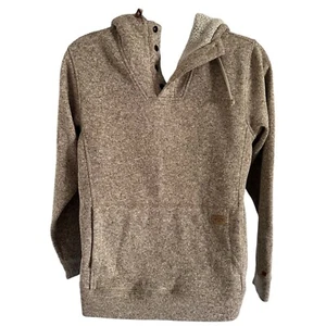 Billabong Hoodie Men's Size Large fleece lined knit tan sweater coat - Picture 1 of 10