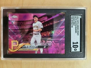 2018 Topps Chrome Update Austin Meadows RC HMT99 rifrattore rosa SGC 10 GEM MINT - Foto 1 di 2