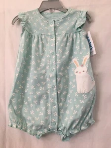 NWT Carter's Bunny Baby Girl Romper Infant Blue many sizes - Picture 1 of 4