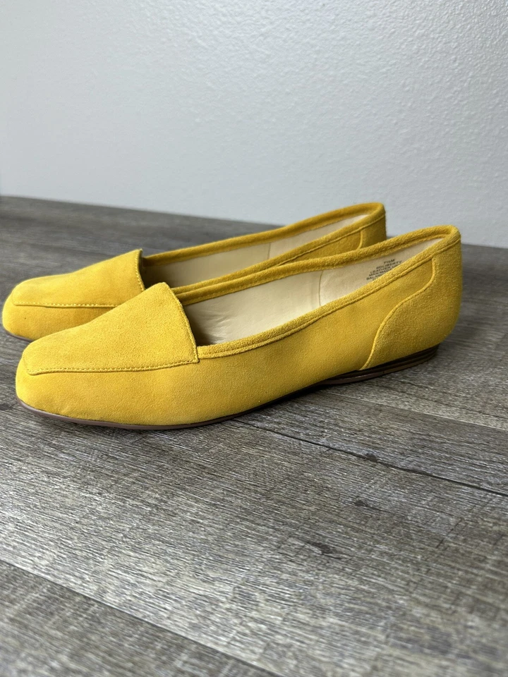 Bandolino Mustard Yellow Suede Slip-On Loafers/Flats - Women's 7.5 - Image 1 of 4