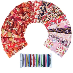 QuickYen Cloth, Japanese Pattern, Patchwork Cloth, Craft Set of 20, 25 x 20 cm, - Picture 1 of 6