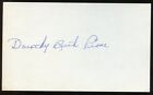 Dorothy Ruth Pirone d1989 signed autograph auto 3x5 cut BC Beckett Certified BAS