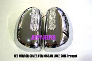 CHROME MIRROR COVER LED FOR NISSAN JUKE 2011 - 2014 PRESENT INFINITI ESQ - Picture 1 of 4