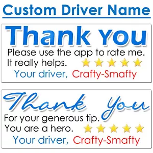Pegatinas de agradecimiento para conductores de Walmart NOMBRE PERSONALIZADO aumentar calificaciones y consejos - Imagen 1 de 5