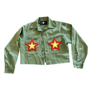After Party by Nasty Gal As You Were GI Jane Military Small Bomber Jacket Olive - Picture 1 of 10