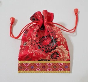 Mongolian traditional Hand made bag, Silk blend bag 9 x 12 cm - Picture 1 of 6