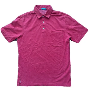 J McLaughlin Pima Cotton Polo Mens Small Red White Short Sleeve Stretch S - Picture 1 of 7