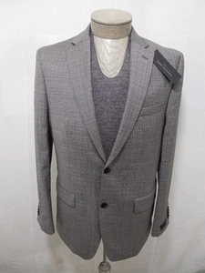 Marc Anthony Mens 100% Wool Coat 40R 40 Suit Jacket Slim Black White $250 Defect - Picture 1 of 12