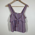 Madewell Rainbow Striped Tie Front Tank Top Multicolor Bow Blouse 4 Style# L3050