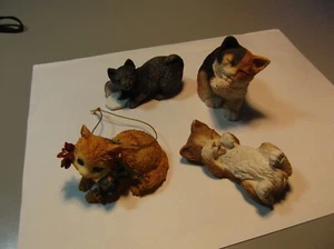 Vintage 4 SANDICAST Figurines by Artist Sandra Brue Cat Lot Pesky Peeper, Yawner - Picture 1 of 16
