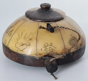 Chinese Box Container Snuffbox Pot Jewel Case Horn Signature Fish to Identify - Picture 1 of 20