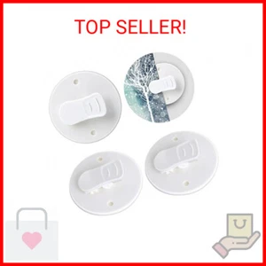 4 Pack Shower Curtain Clips with Water Guard, Self Adhesive Shower Curtain Weigh - Picture 1 of 2