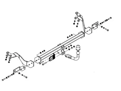 Barra de remolque cuello cisne para Peugeot Partner II L1 2008-2018 SIN ELECTRICIDAD - C/029 Foto 1 de 4