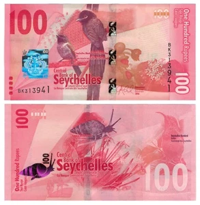 Seychelles 100 Rupias (2016) - Pájaros/Lagartos/Caracoles - p50, B421a UNC - Imagen 1 de 3